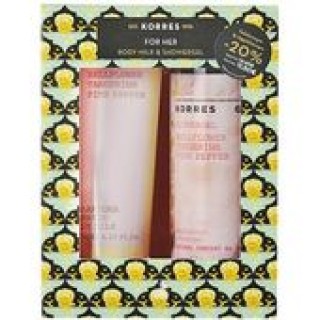 KORRES B.MILK PINK PEPPER & GIFT OF THE FOAM BATH